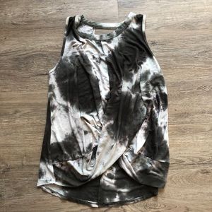 Olive green tie dye tank